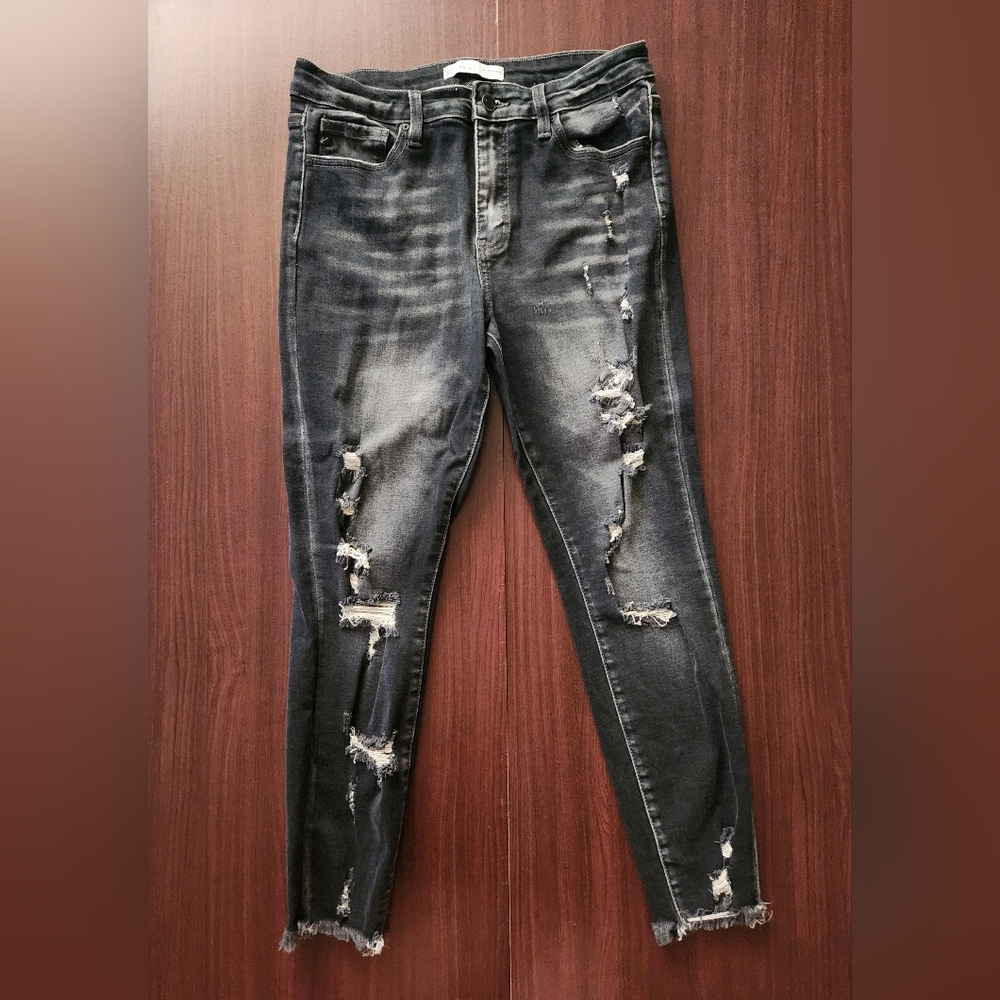 Maurices Kancan Distressed Black Skinny Jeans